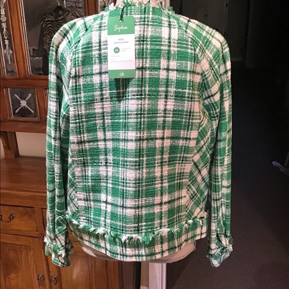 Cabi-Library Jacket-Green Check - Picture 4 of 6